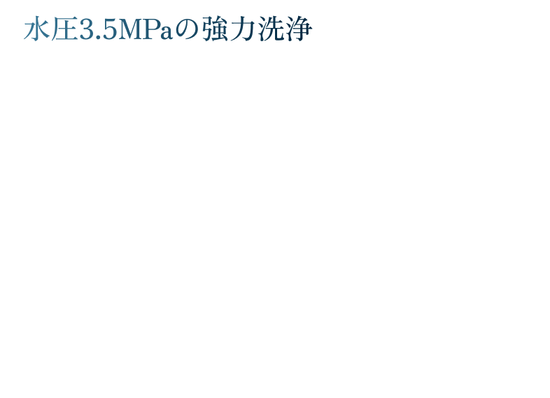 水圧3.5MPaの強力洗浄